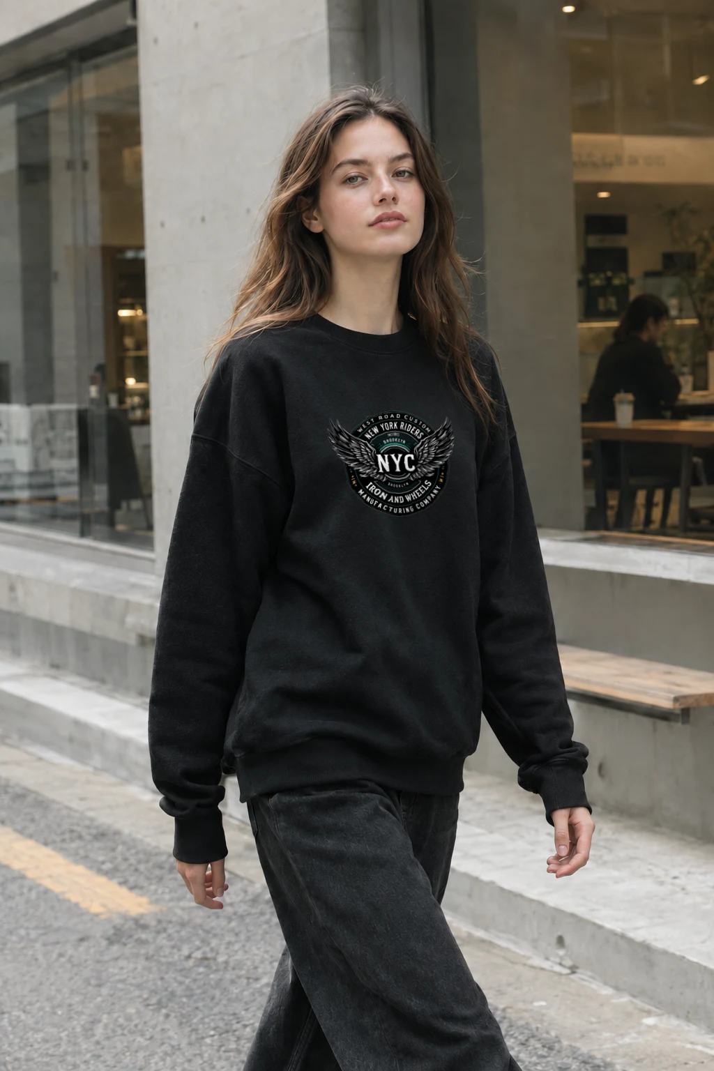 "West Road Riders" Heavy Blend Unisex Crewneck Sweatshirt | Gildan 18000