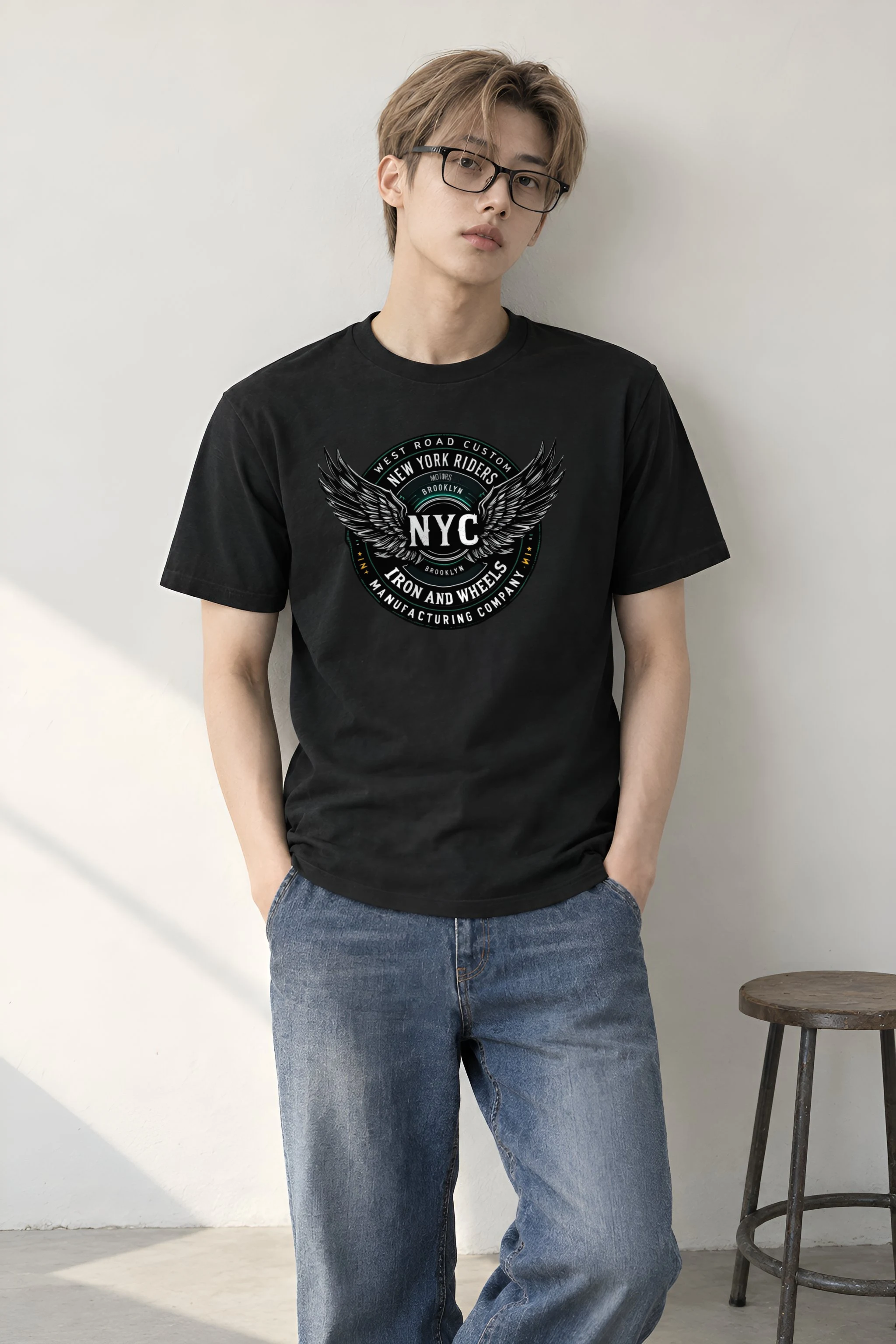 "West Road Riders" Heavyweight Unisex Crewneck T-shirt