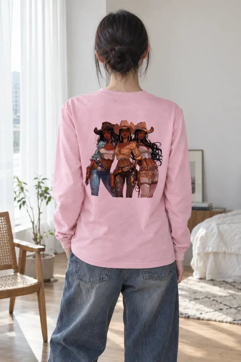 "Western Cowgirl Trio" Unisex Longsleeve T-shirt
