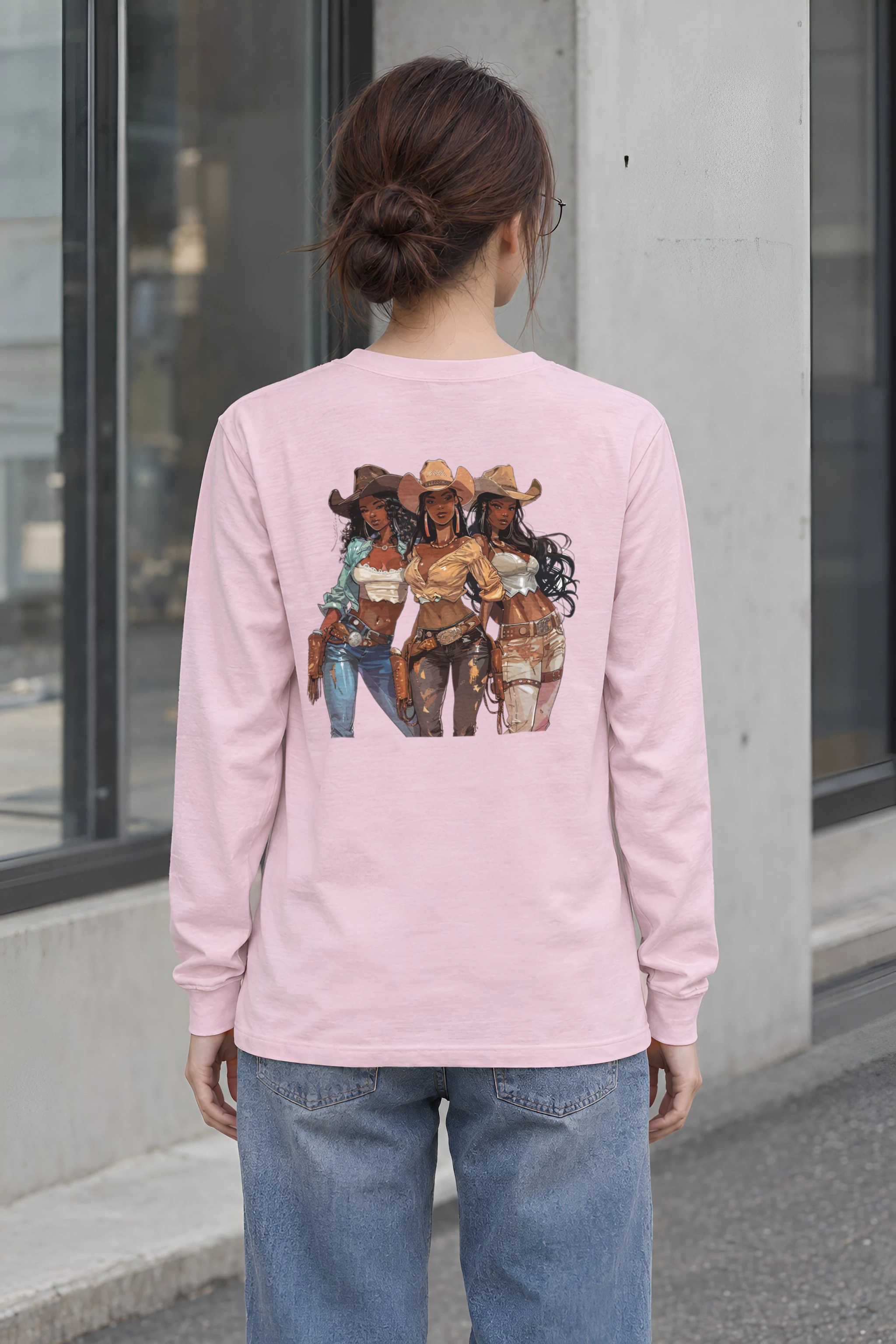 "Western Cowgirl Trio" Unisex Longsleeve T-shirt