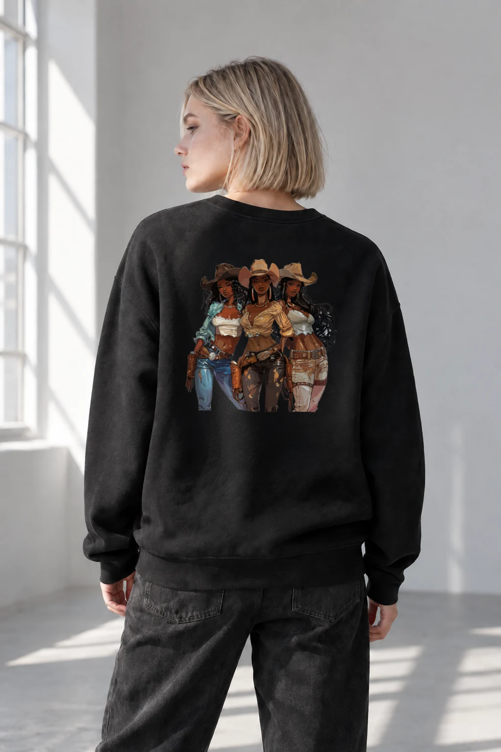 "Western Trio" Heavy Blend Unisex Crewneck Sweatshirt | Gildan 18000