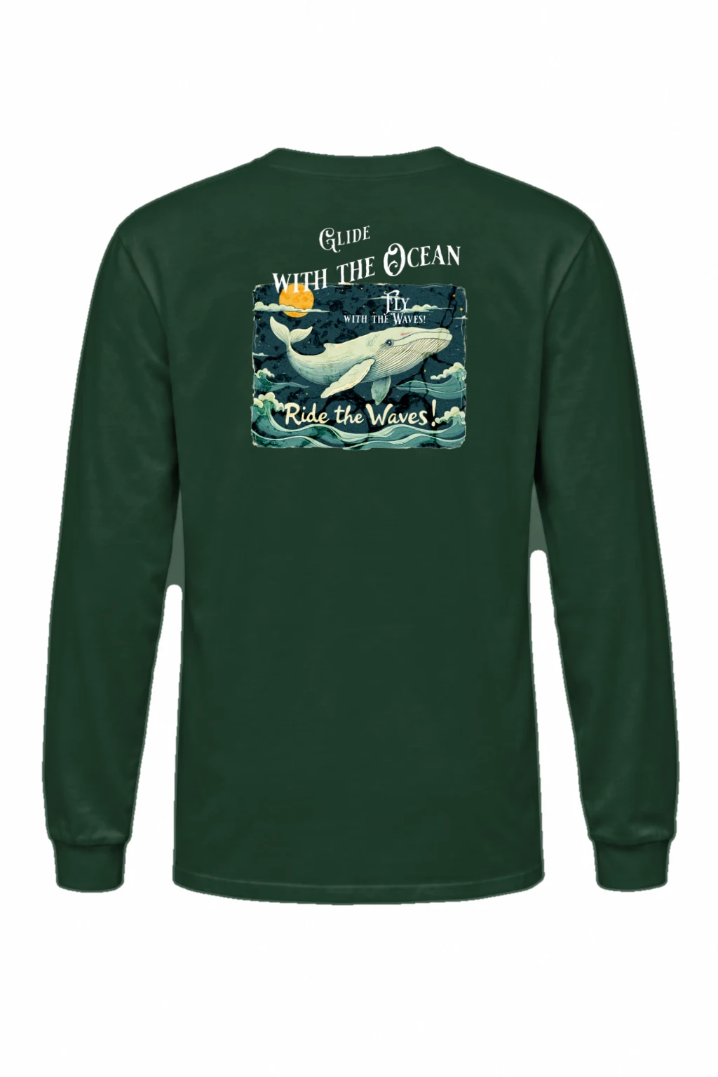 "Whale Fly With Waves" Unisex Longsleeve T-shirt | Gildan 2400