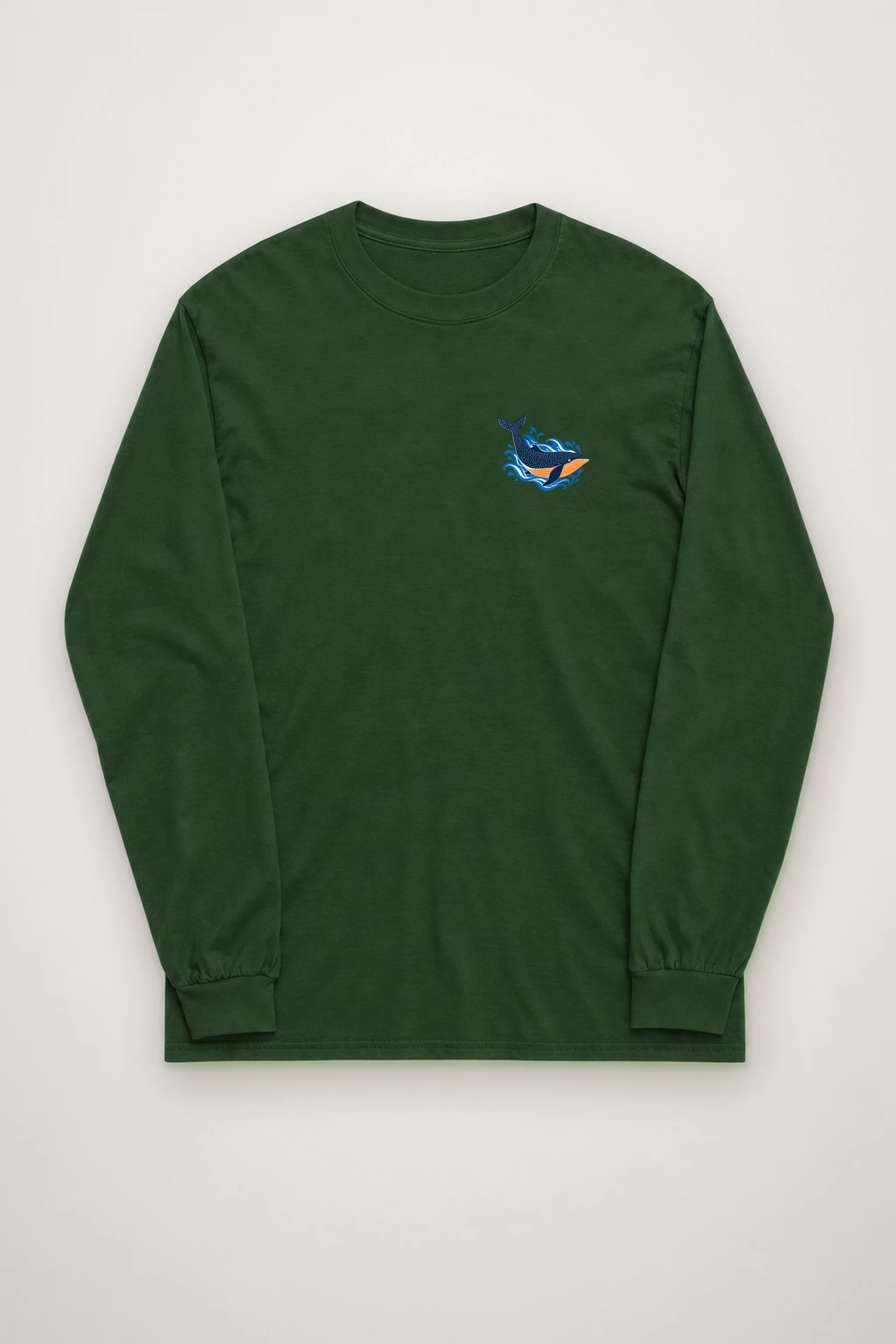 "Whale Wave Folk" Unisex Longsleeve T-shirt