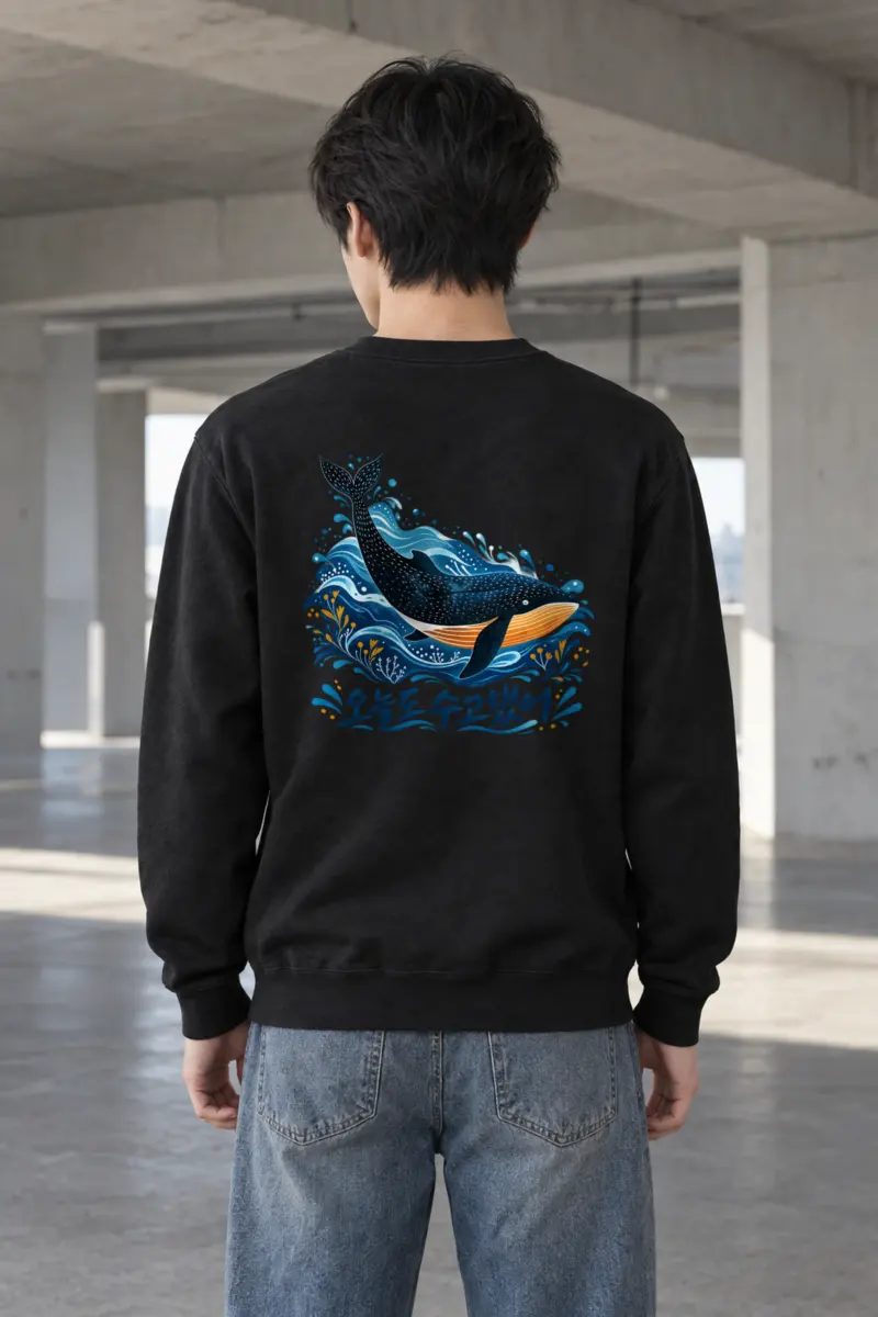 "Whale Waves" Heavy Blend Unisex Crewneck Sweatshirt