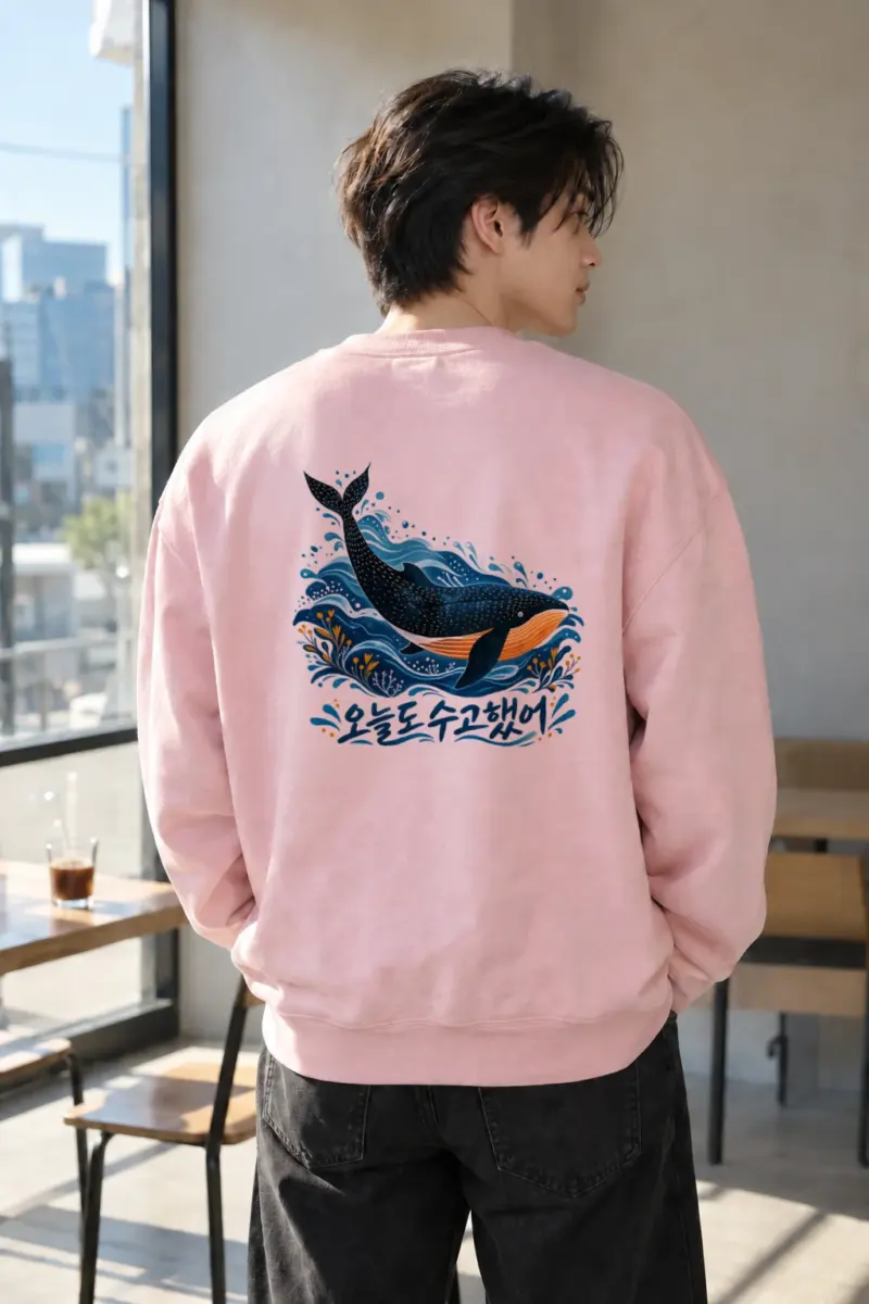 "Whale Waves" Heavy Blend Unisex Crewneck Sweatshirt | Gildan 18000