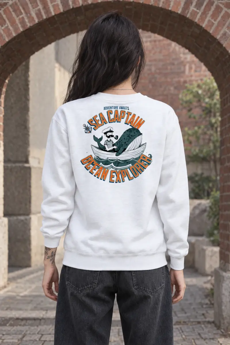 "Whalebound Captain" Heavy Blend Unisex Crewneck Sweatshirt