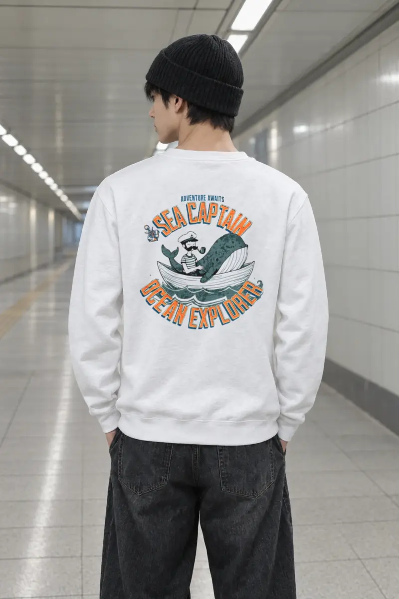 "Whalebound Captain" Heavy Blend Unisex Crewneck Sweatshirt