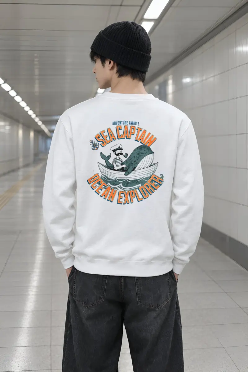 "Whalebound Captain" Heavy Blend Unisex Crewneck Sweatshirt