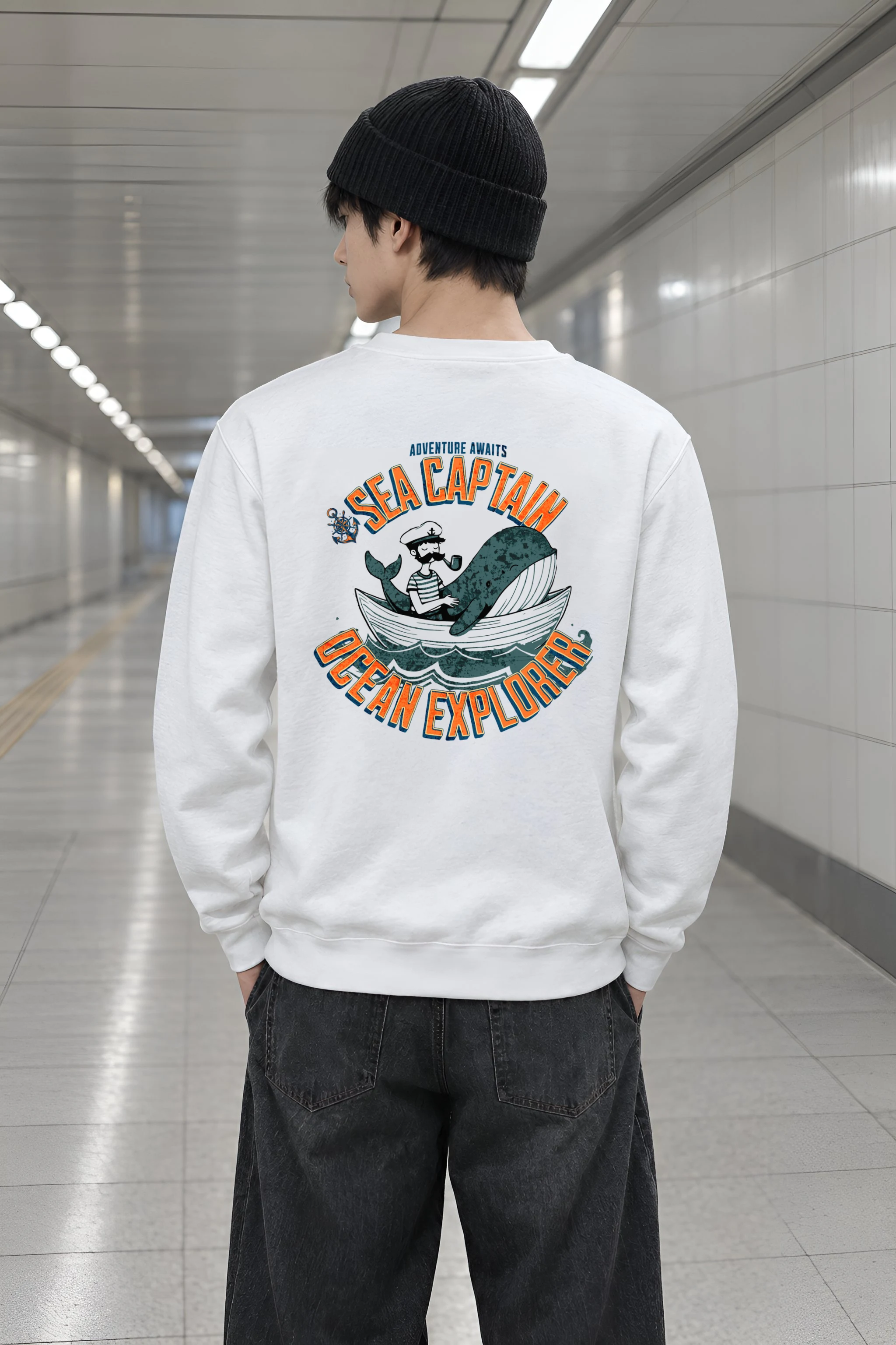 "Whalebound Captain" Heavy Blend Unisex Crewneck Sweatshirt