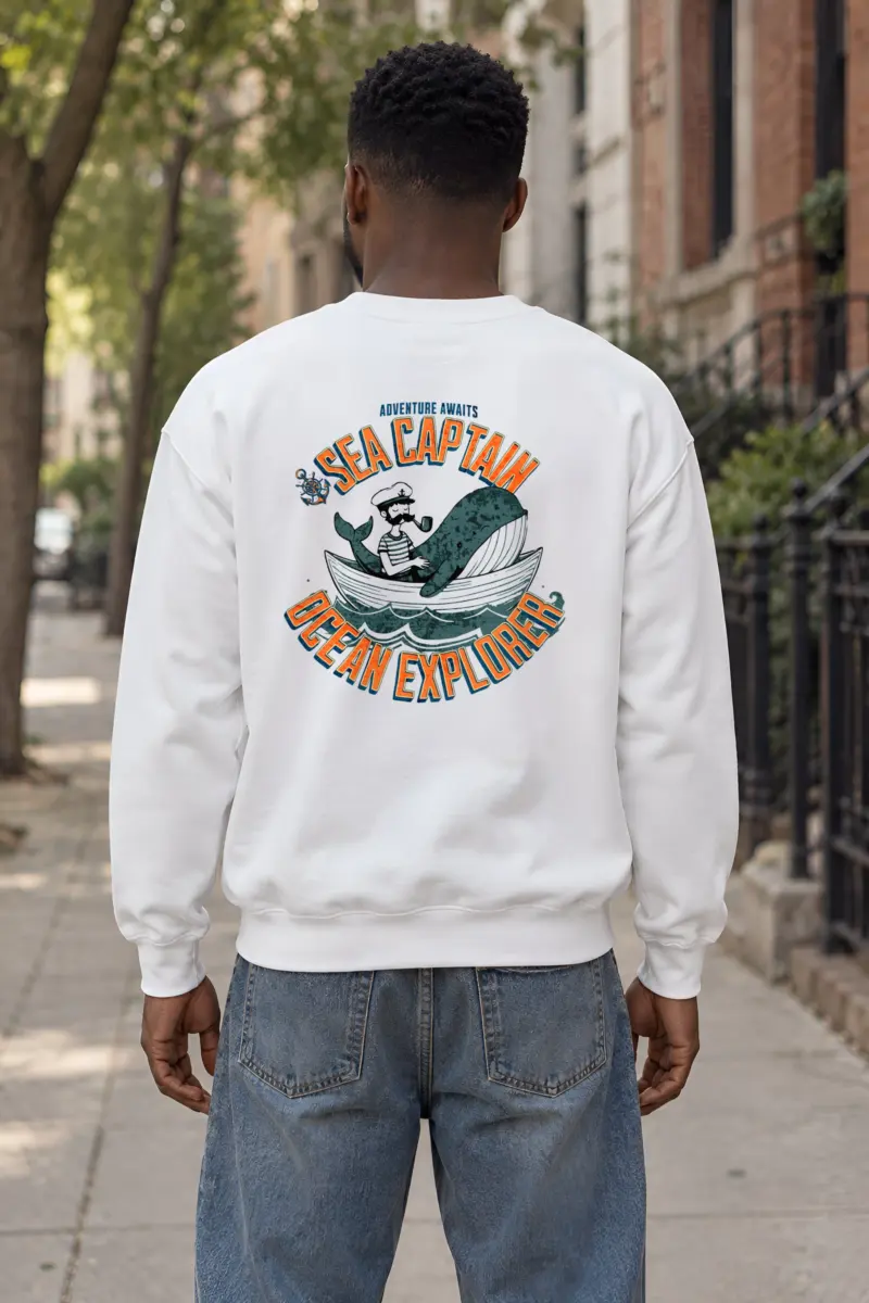 "Whalebound Captain" Heavy Blend Unisex Crewneck Sweatshirt