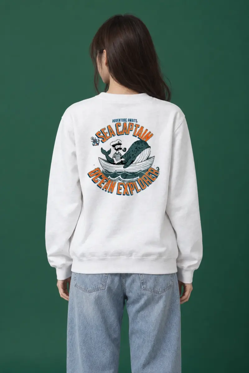 "Whalebound Captain" Heavy Blend Unisex Crewneck Sweatshirt | Gildan 18000