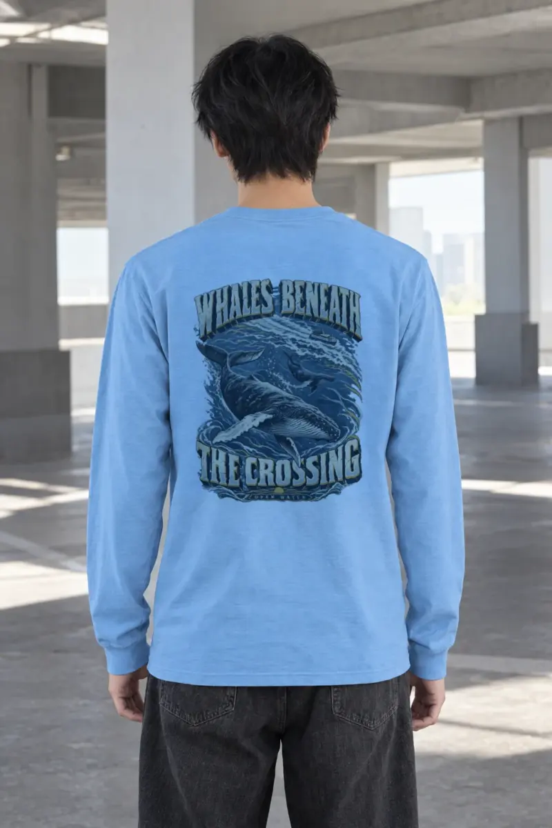 “Whales Beneath the Crossing” Unisex Longsleeve T-shirt