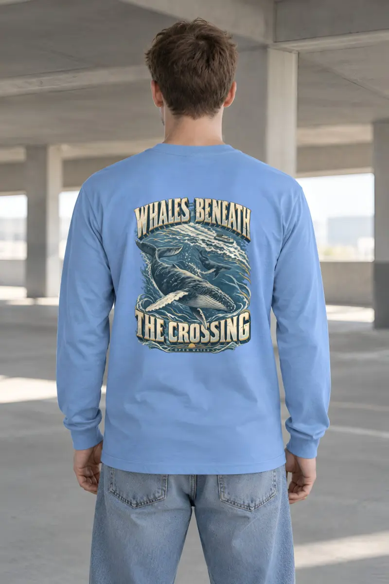 "Whales Beneath the Crossing" Unisex Longsleeve T-shirt