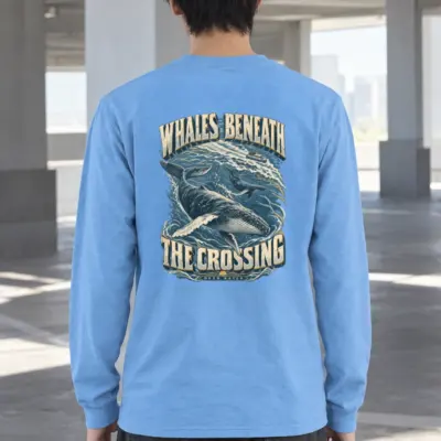 "Whales Beneath the Crossing" Unisex Longsleeve T-shirt