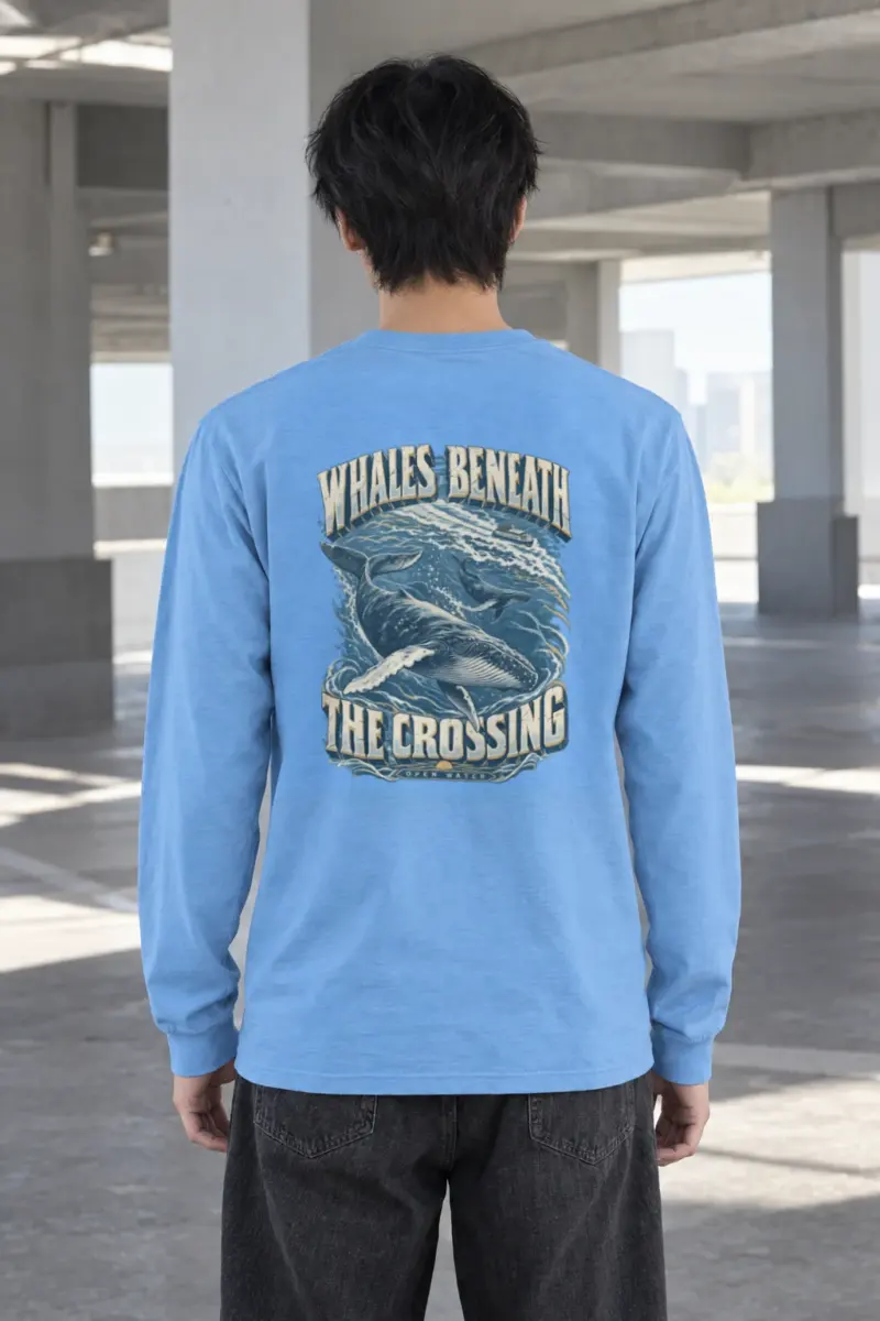 "Whales Beneath the Crossing" Unisex Longsleeve T-shirt