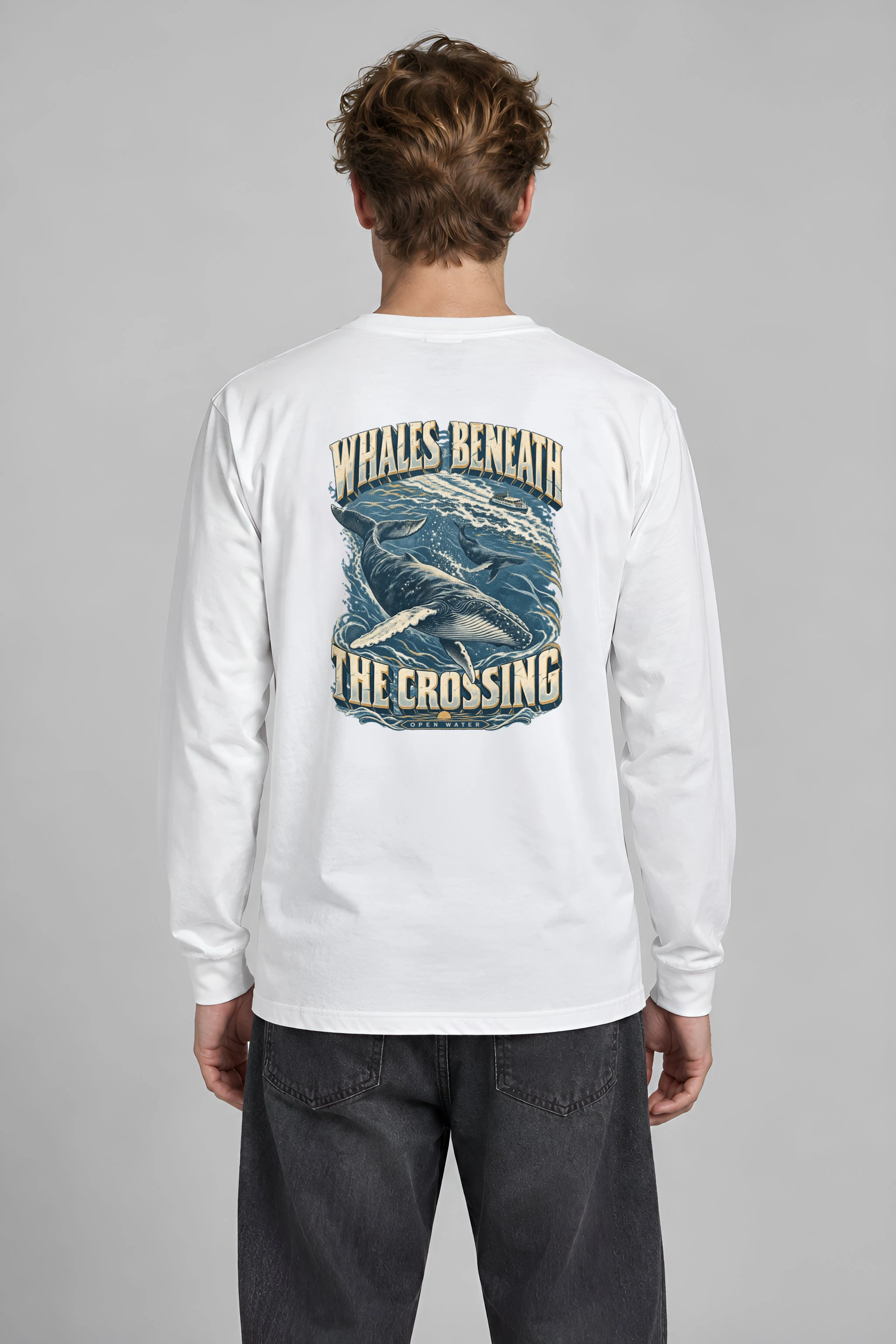 "Whales Beneath the Crossing" Unisex Longsleeve T-shirt