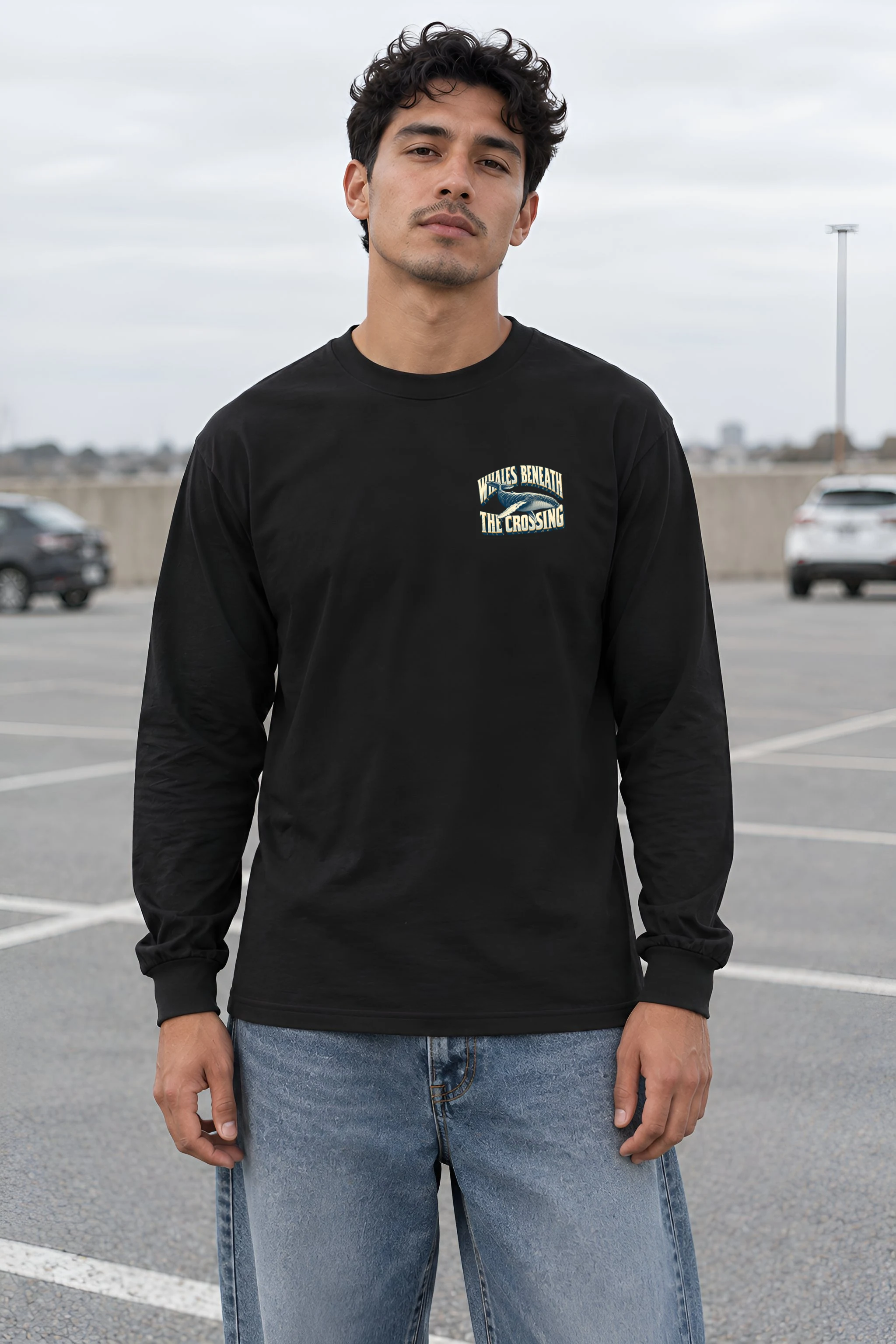 "Whales Beneath the Crossing" Unisex Longsleeve T-shirt