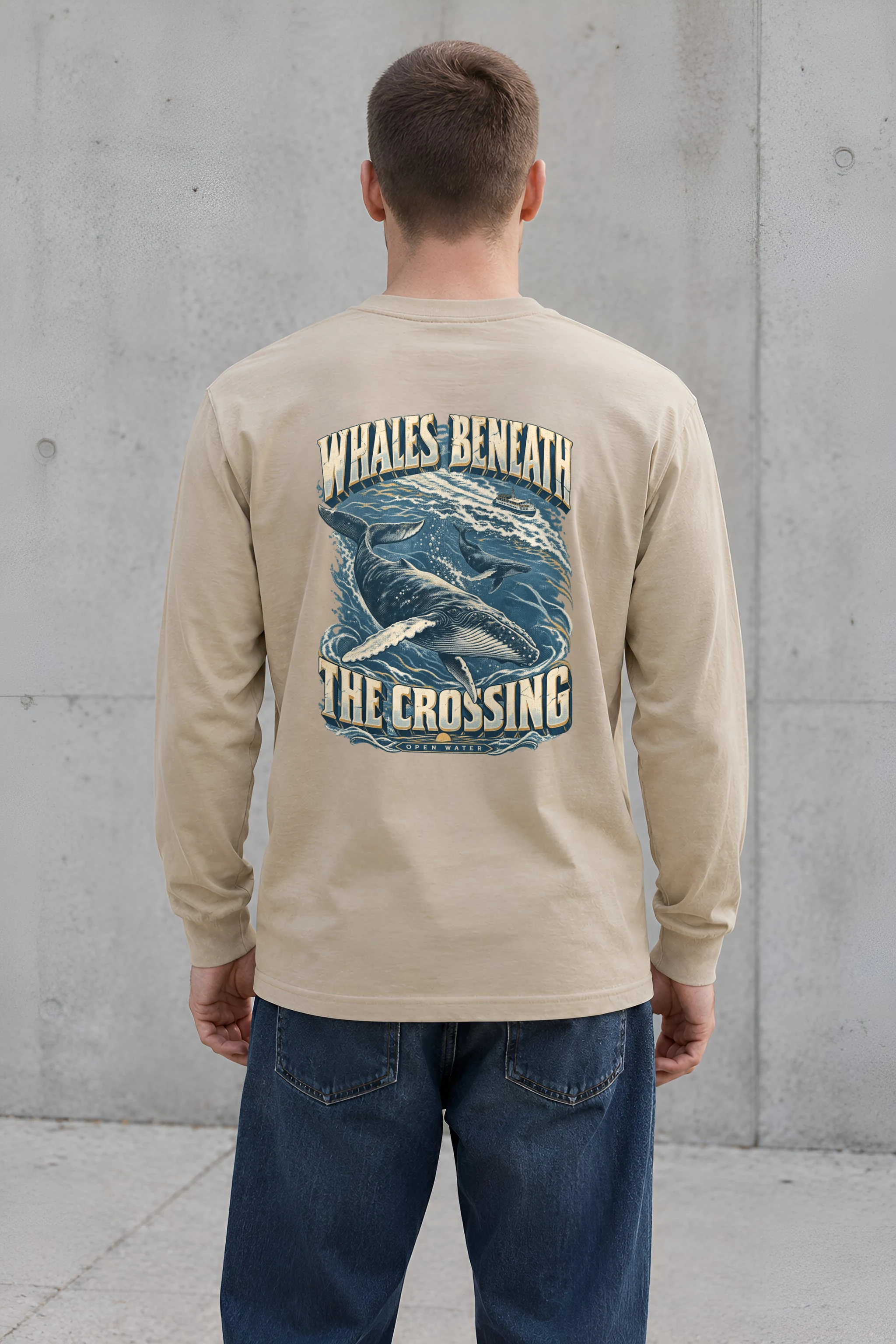 "Whales Beneath the Crossing" Unisex Longsleeve T-shirt