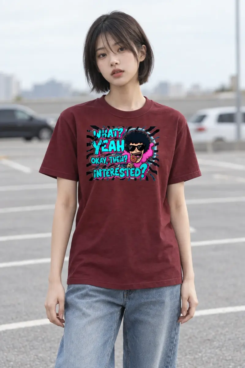 "What? Yeah Okay" Heavyweight Unisex Crewneck T-shirt | Gildan 5000
