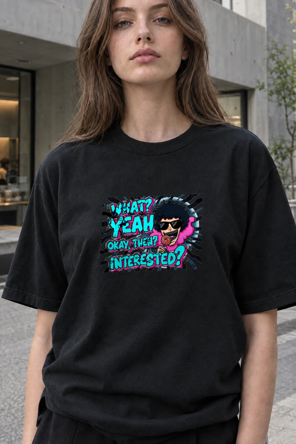 "What? Yeah Okay" Heavyweight Unisex Crewneck T-shirt | Gildan 5000