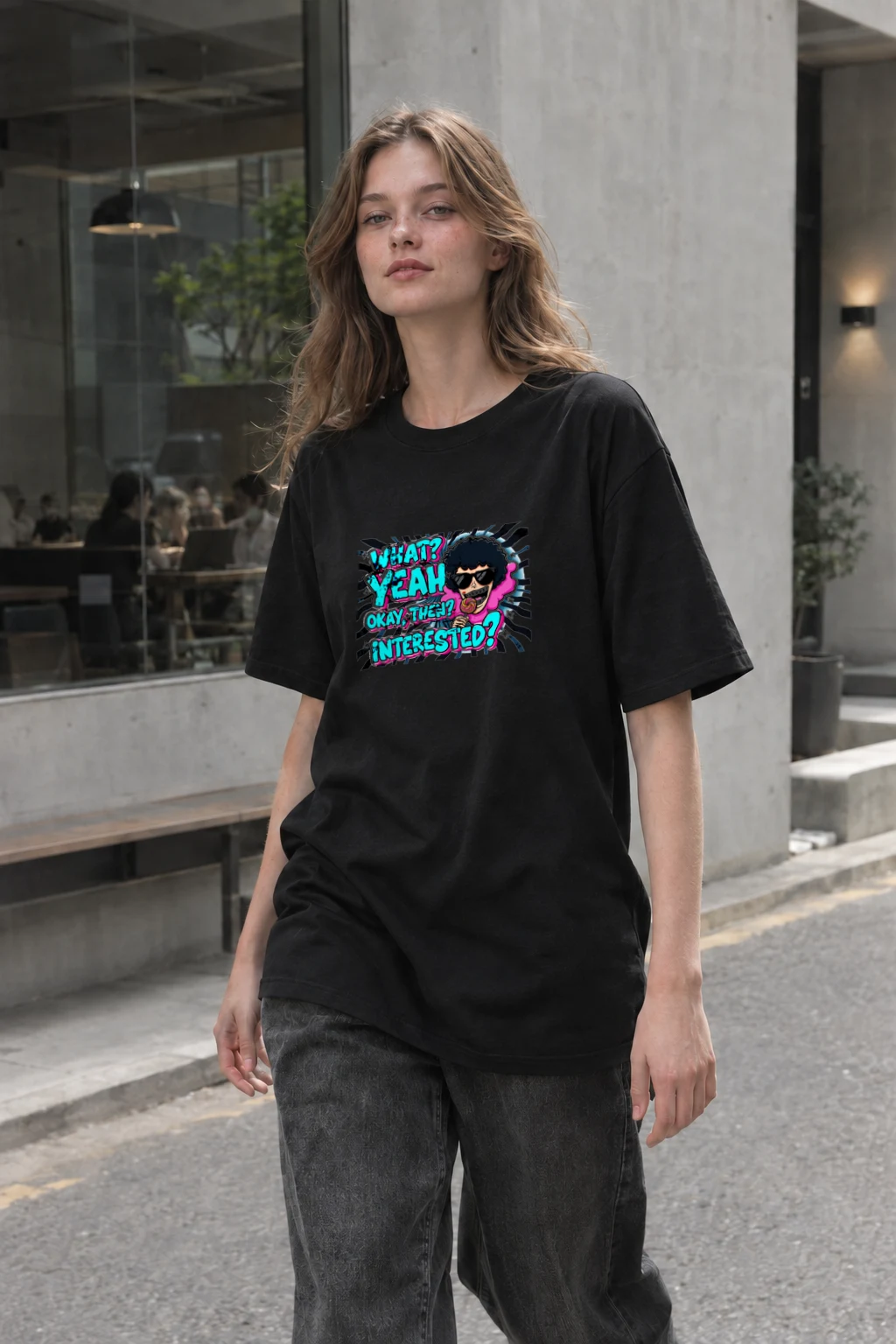 "What? Yeah Okay" Heavyweight Unisex Crewneck T-shirt | Gildan 5000