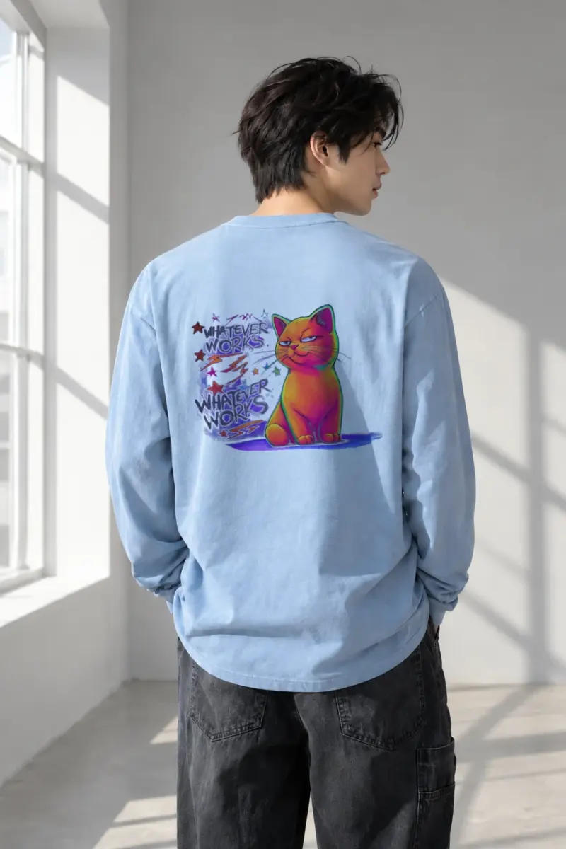 "Whatever Works Cat" Unisex Longsleeve T-shirt | Gildan 2400