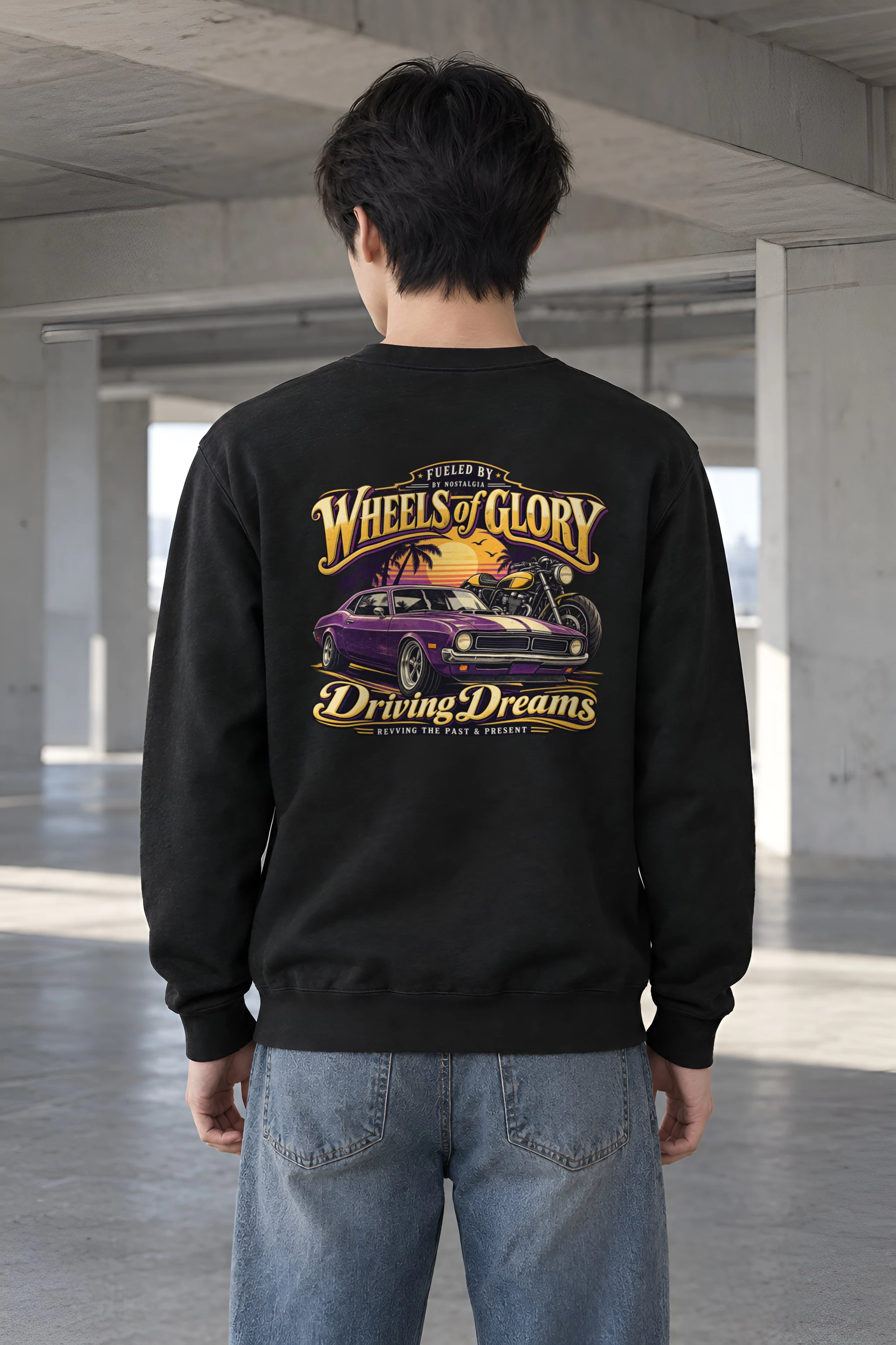 "Wheels Of Glory" Heavy Blend Unisex Crewneck Sweatshirt