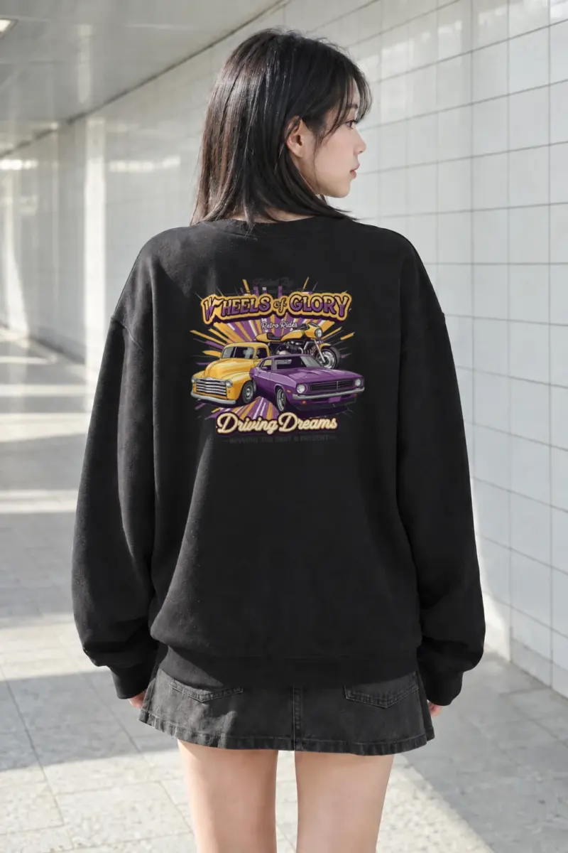 “Wheels Of Glory” Heavy Blend Unisex Crewneck Sweatshirt | Gildan 18000