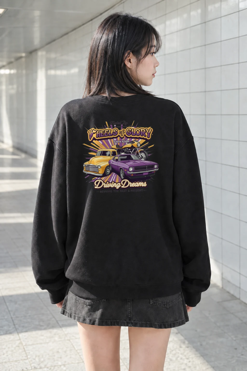 "Wheels Of Glory" Heavy Blend Unisex Crewneck Sweatshirt | Gildan 18000