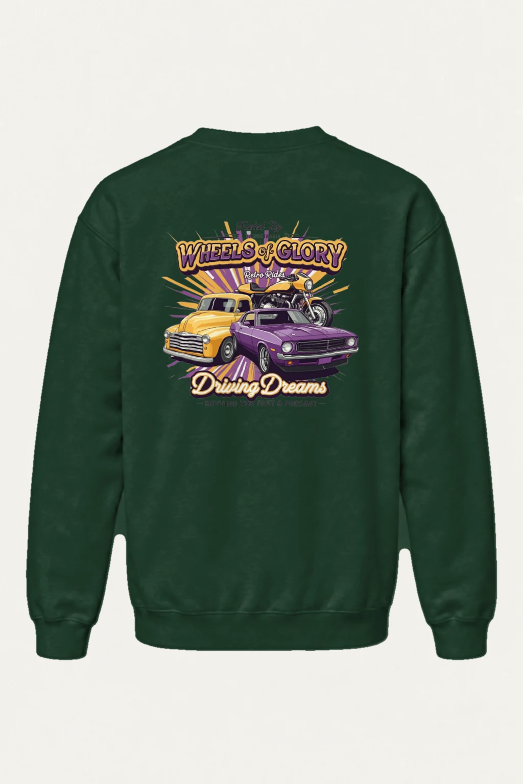 "Wheels Of Glory" Heavy Blend Unisex Crewneck Sweatshirt | Gildan 18000