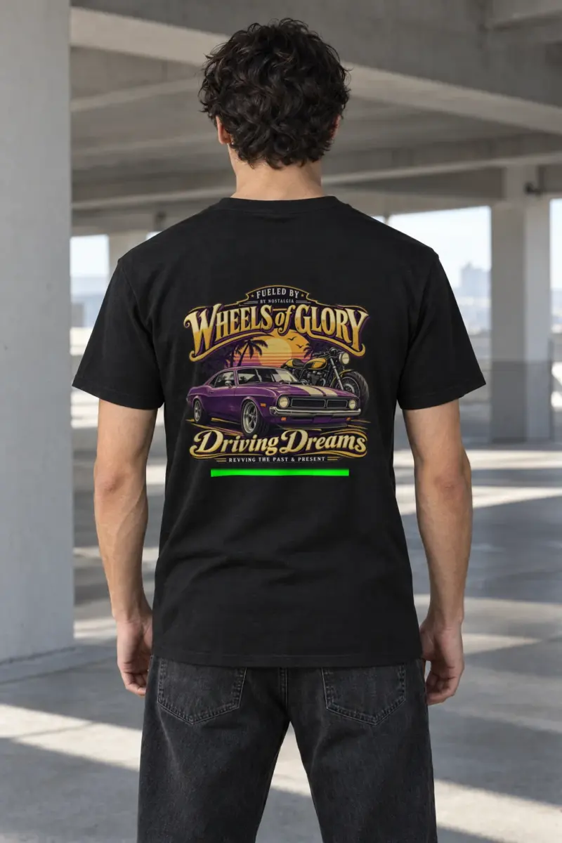 "Wheels Of Glory" Heavyweight Unisex Crewneck T-shirt | Gildan 5000
