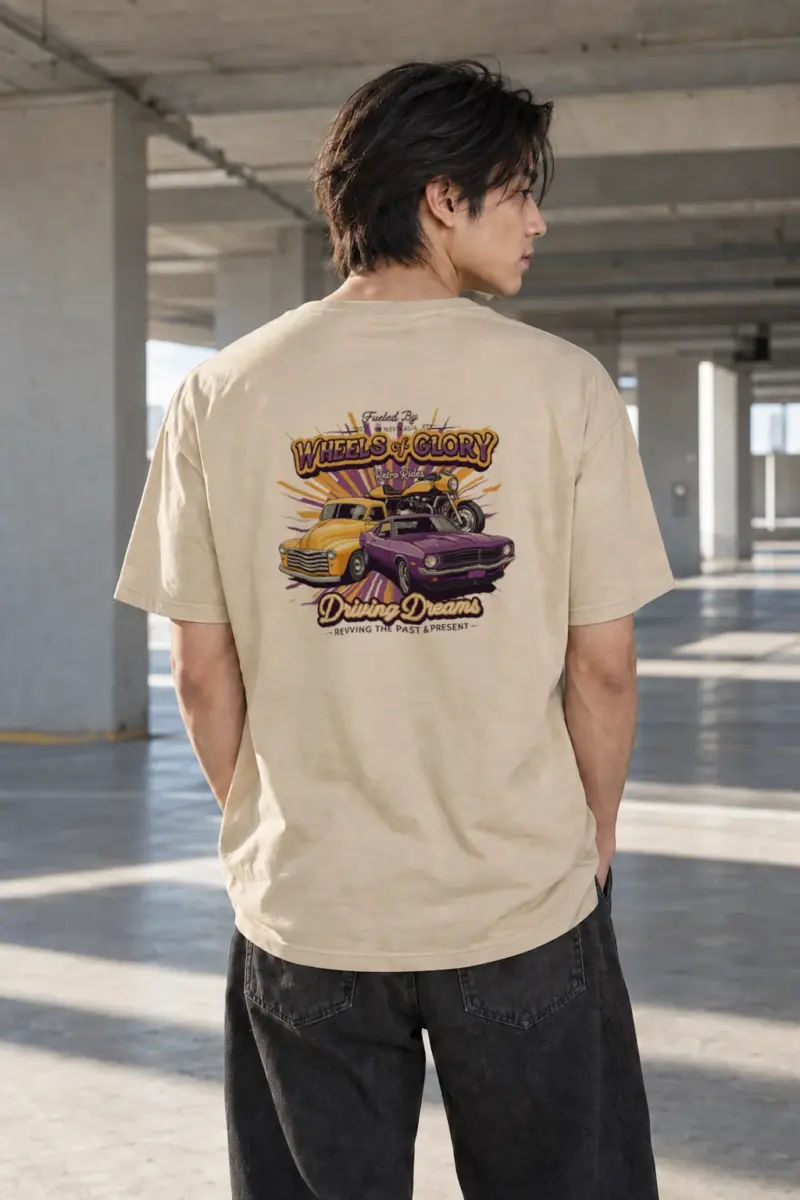 "Wheels Of Glory" Heavyweight Unisex Crewneck T-shirt | Gildan 5000