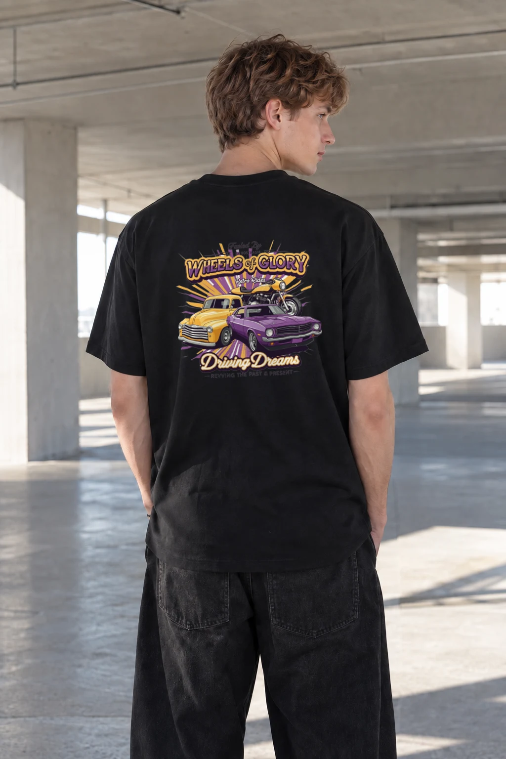 "Wheels Of Glory" Heavyweight Unisex Crewneck T-shirt | Gildan 5000