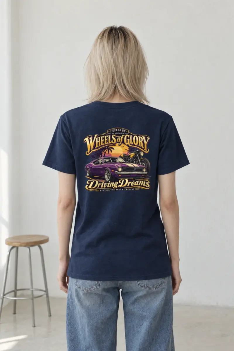 "Wheels Of Glory" Heavyweight Unisex Crewneck T-shirt | Gildan 5000
