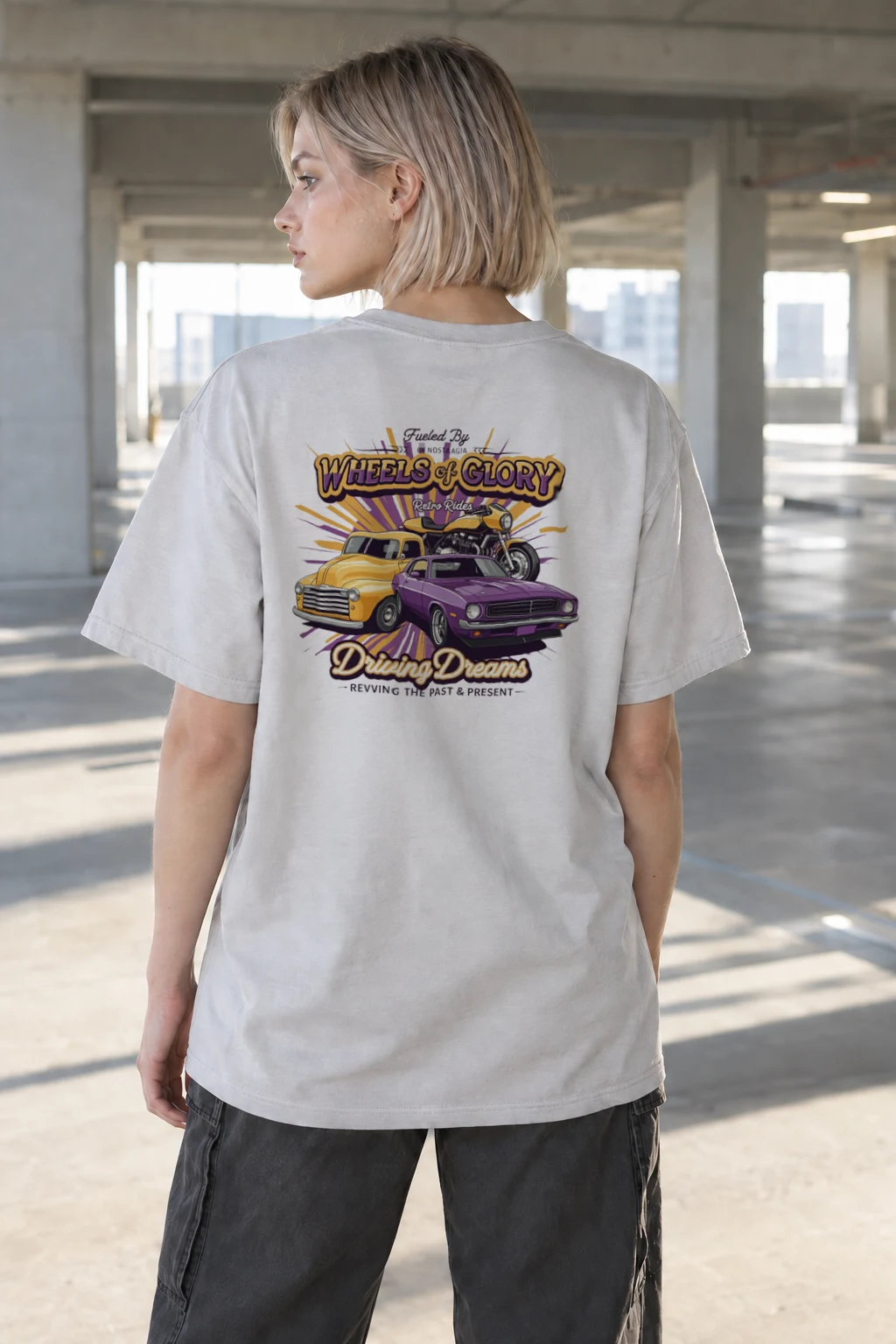 "Wheels Of Glory" Heavyweight Unisex Crewneck T-shirt | Gildan 5000
