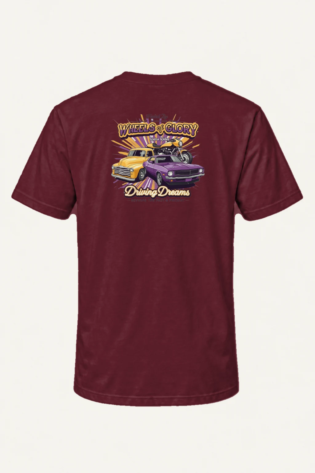 "Wheels Of Glory" Heavyweight Unisex Crewneck T-shirt | Gildan 5000