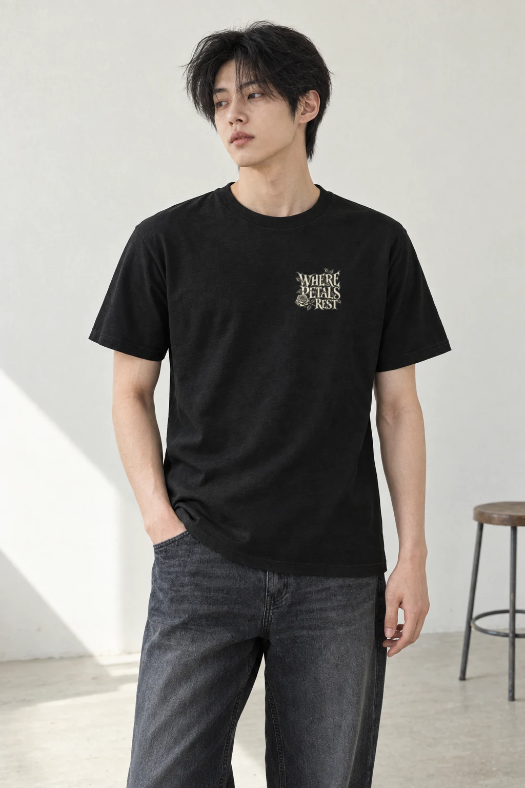 "Where Petals Rest" Heavyweight Unisex Crewneck T-shirt