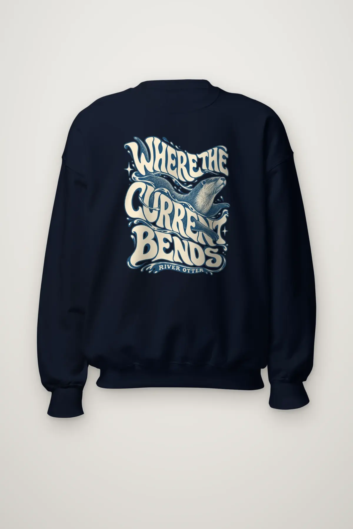 "Where the Current Bends" Heavy Blend Unisex Crewneck Sweatshirt