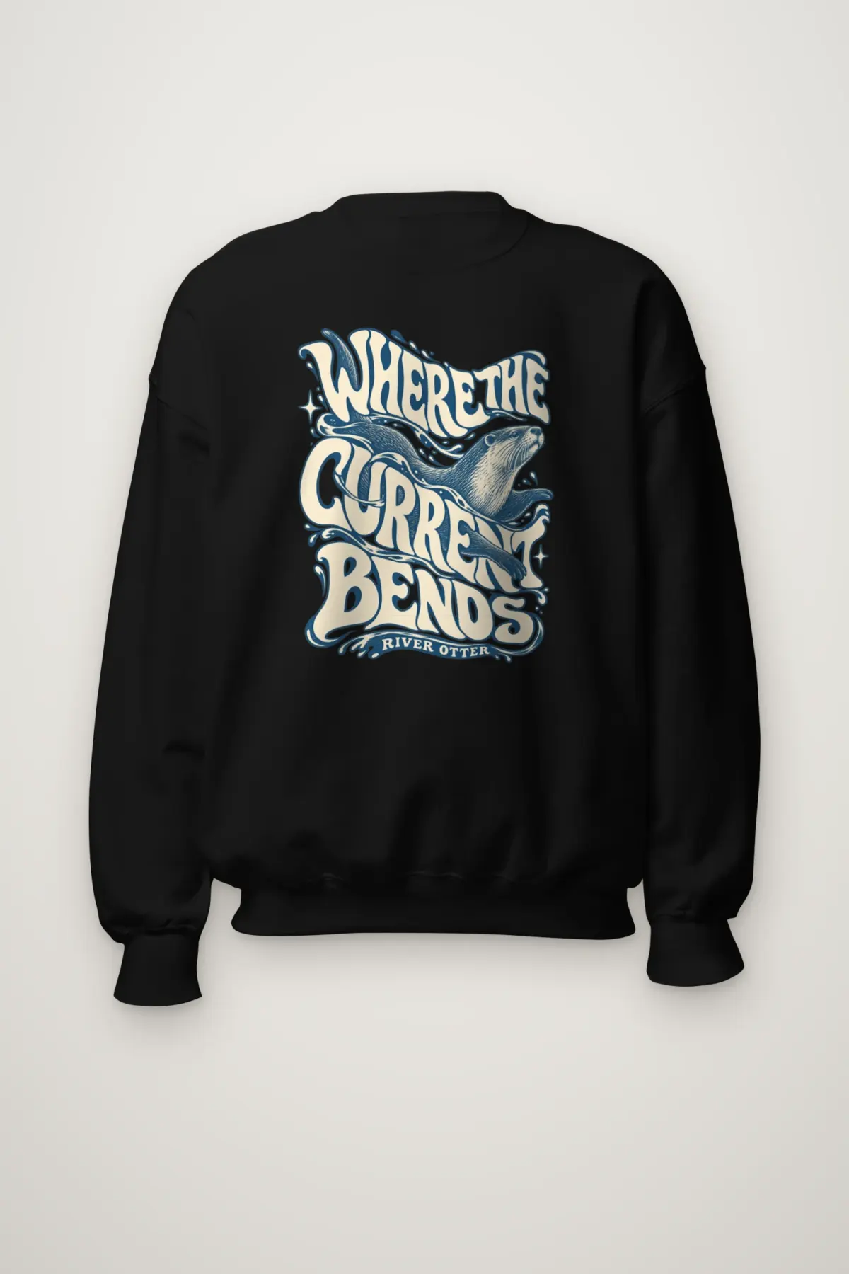 "Where the Current Bends" Heavy Blend Unisex Crewneck Sweatshirt