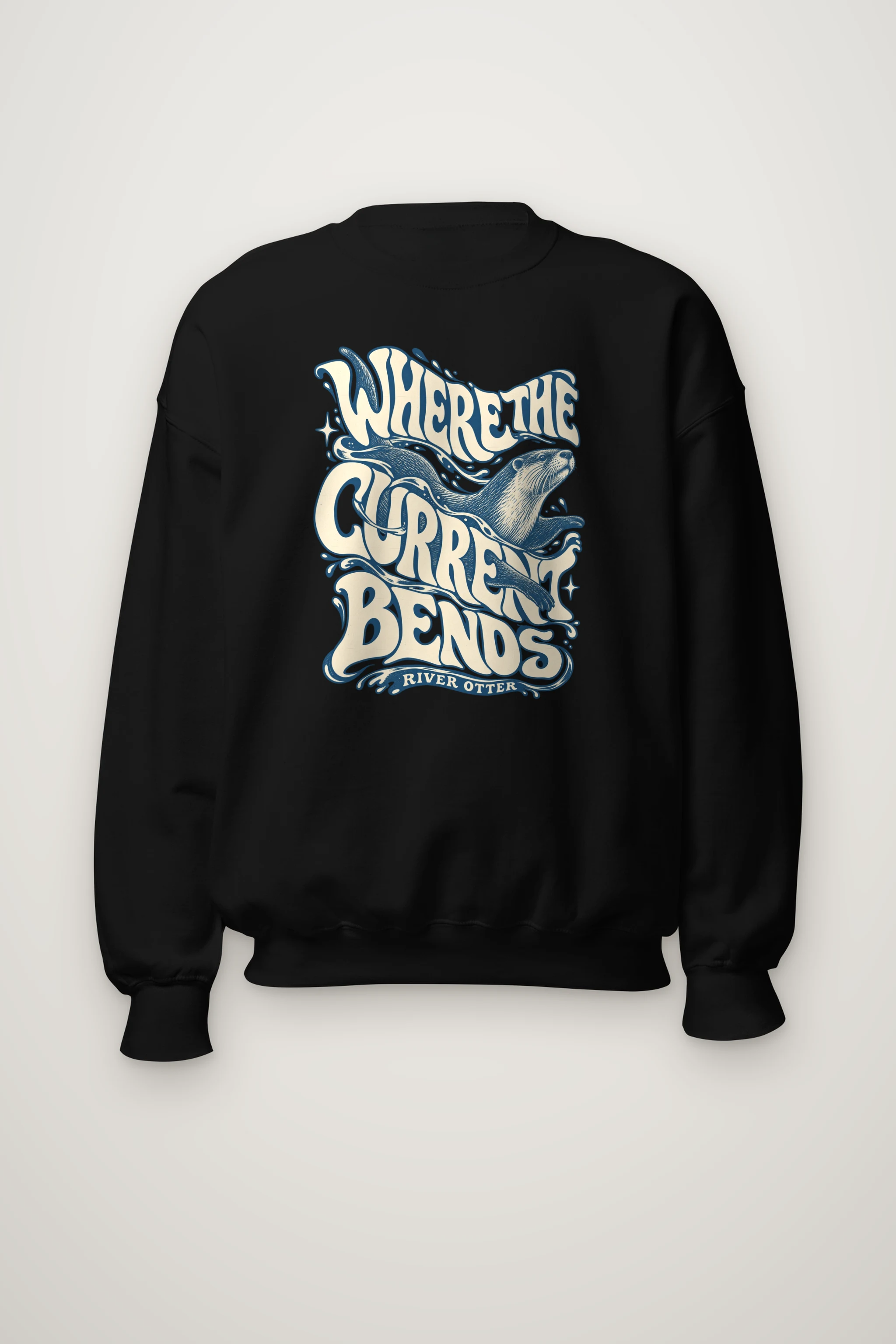 "Where the Current Bends" Heavy Blend Unisex Crewneck Sweatshirt