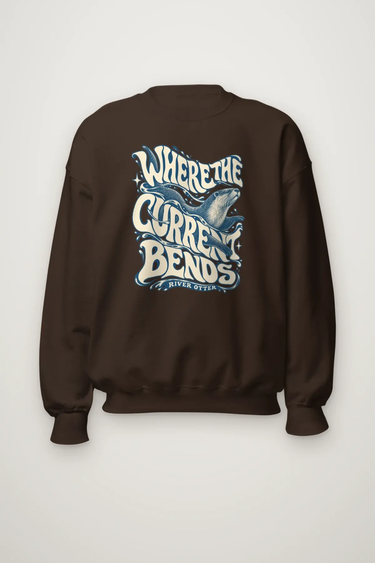 "Where the Current Bends" Heavy Blend Unisex Crewneck Sweatshirt