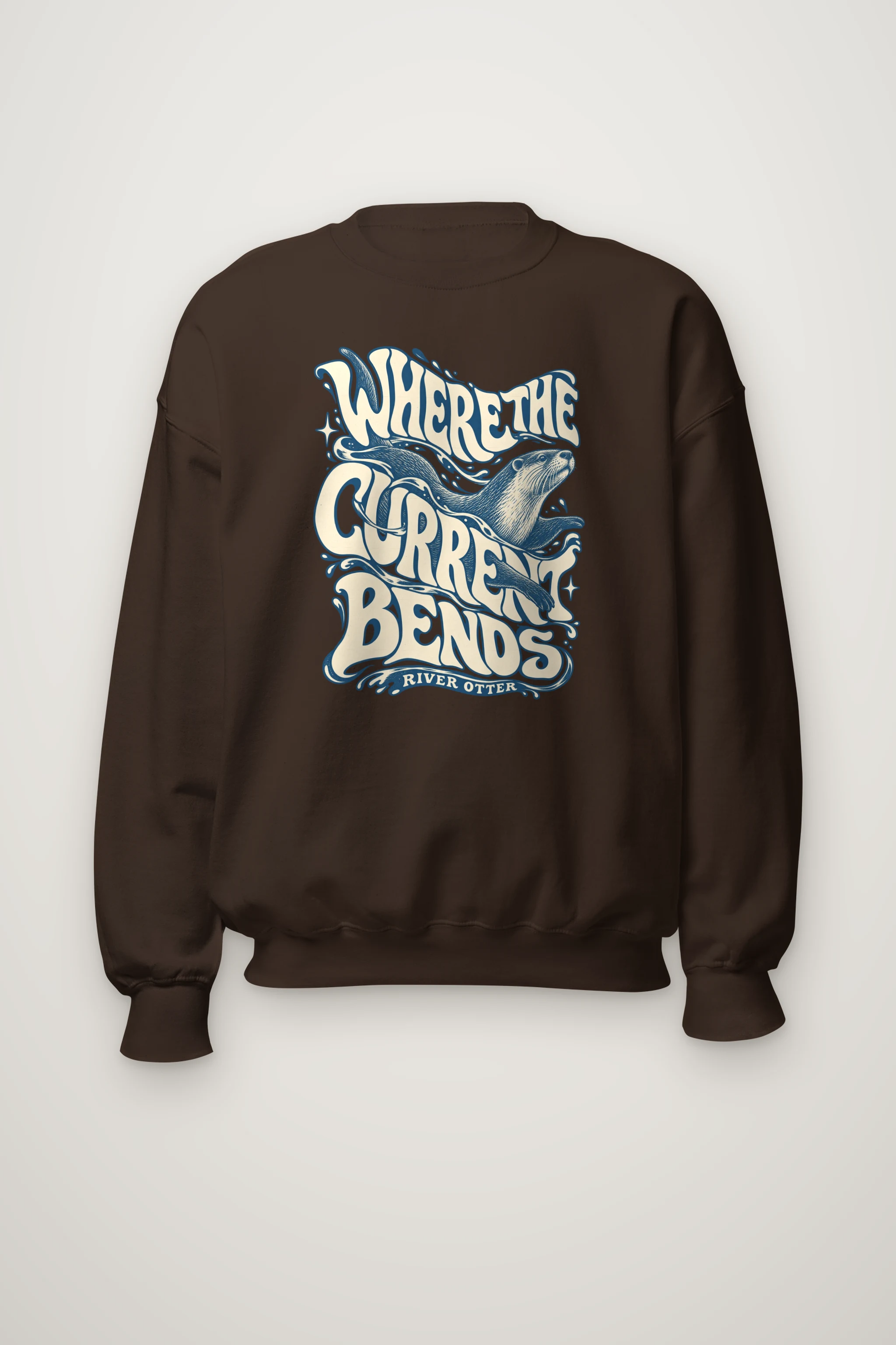 "Where the Current Bends" Heavy Blend Unisex Crewneck Sweatshirt