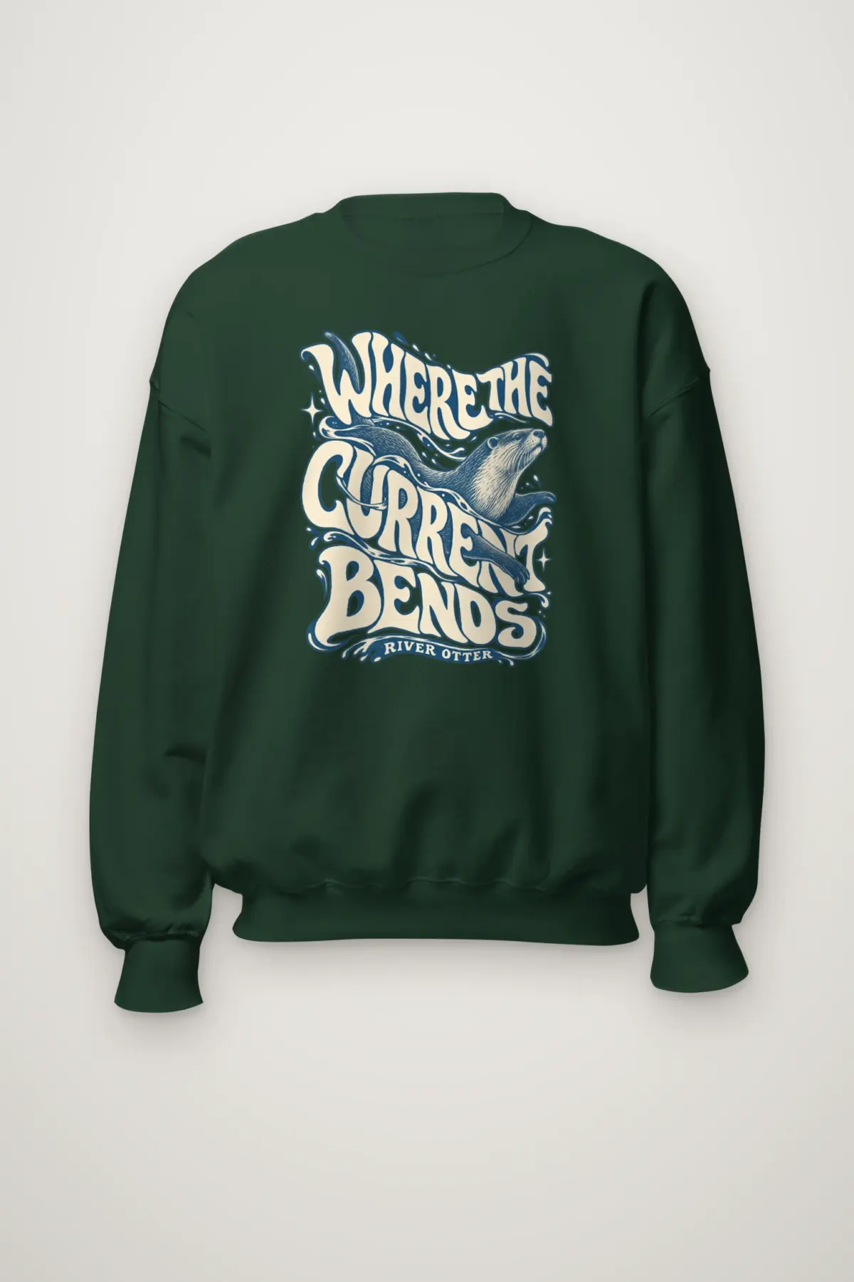 "Where the Current Bends" Heavy Blend Unisex Crewneck Sweatshirt