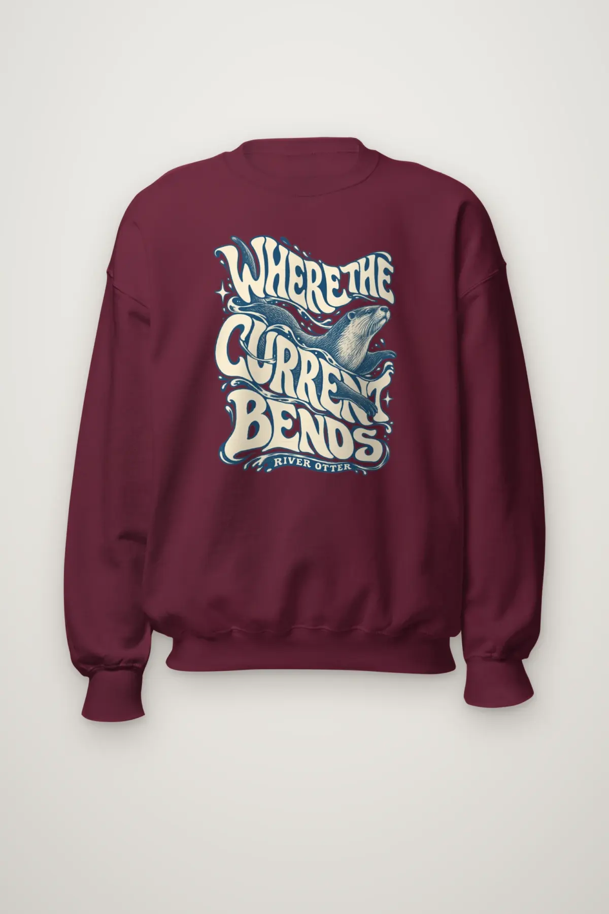 "Where the Current Bends" Heavy Blend Unisex Crewneck Sweatshirt