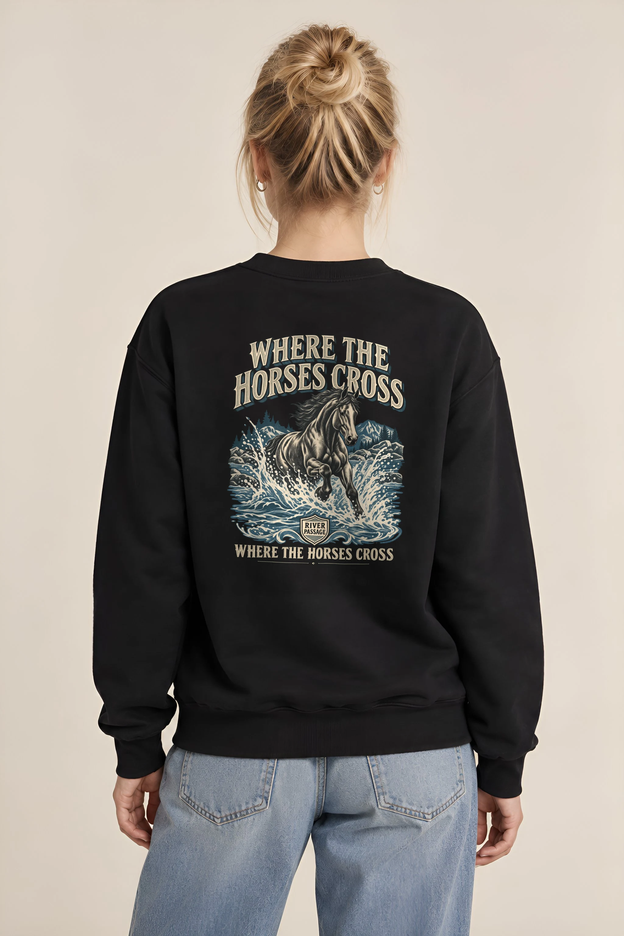 "Where the Horses Cross" Heavy Blend Unisex Crewneck Sweatshirt