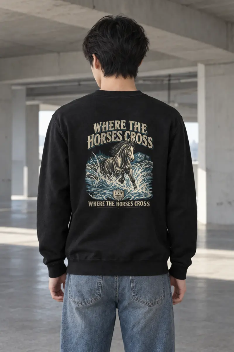"Where the Horses Cross" Heavy Blend Unisex Crewneck Sweatshirt