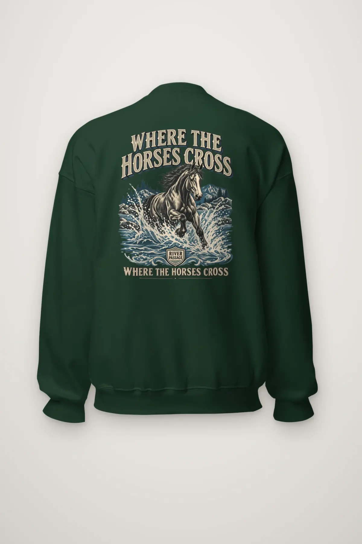 "Where the Horses Cross" Heavy Blend Unisex Crewneck Sweatshirt