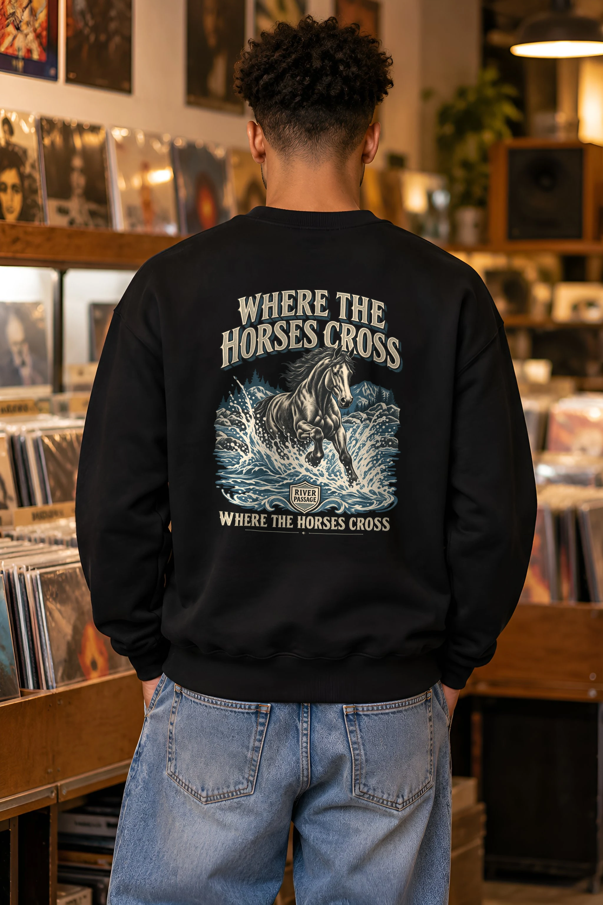 "Where the Horses Cross" 1 Crewneck Sweatshirt