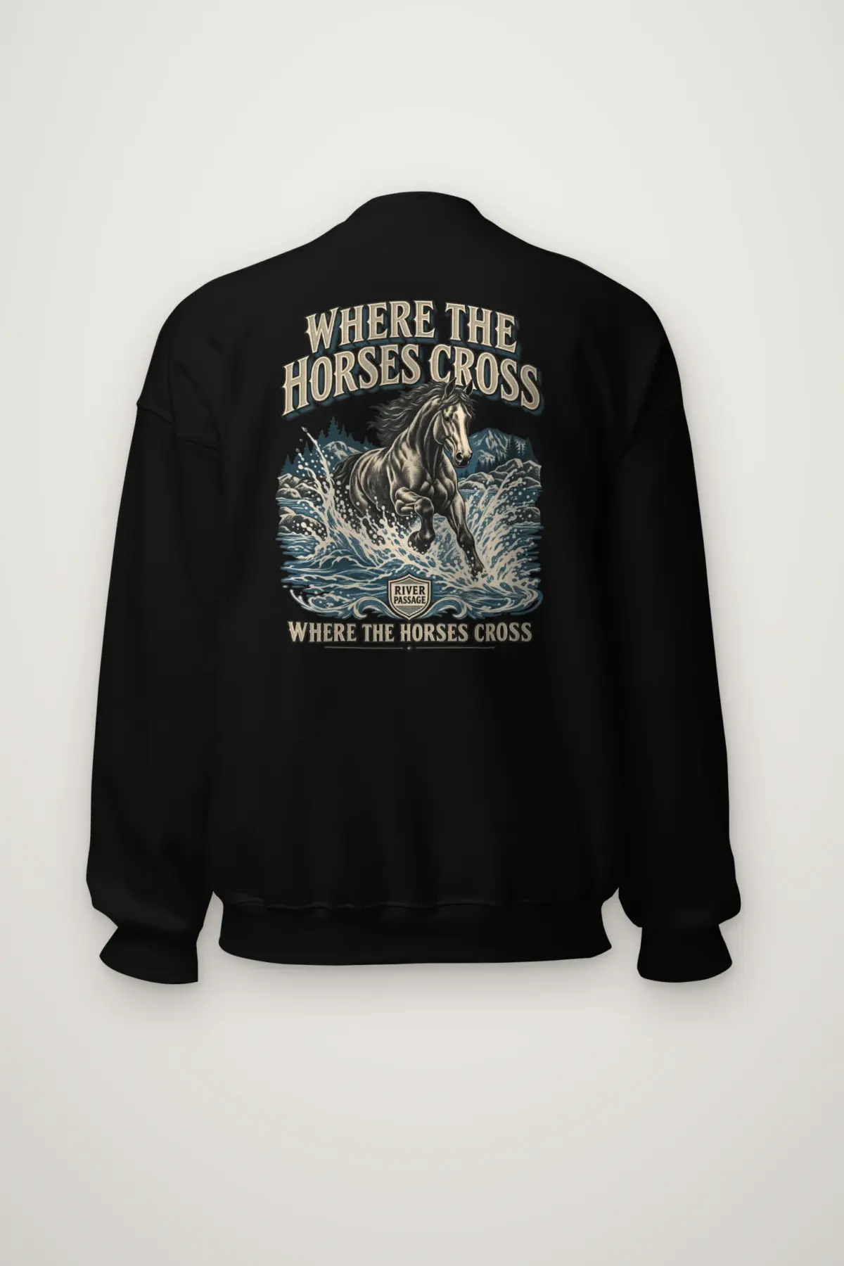 "Where the Horses Cross" Heavy Blend Unisex Crewneck Sweatshirt