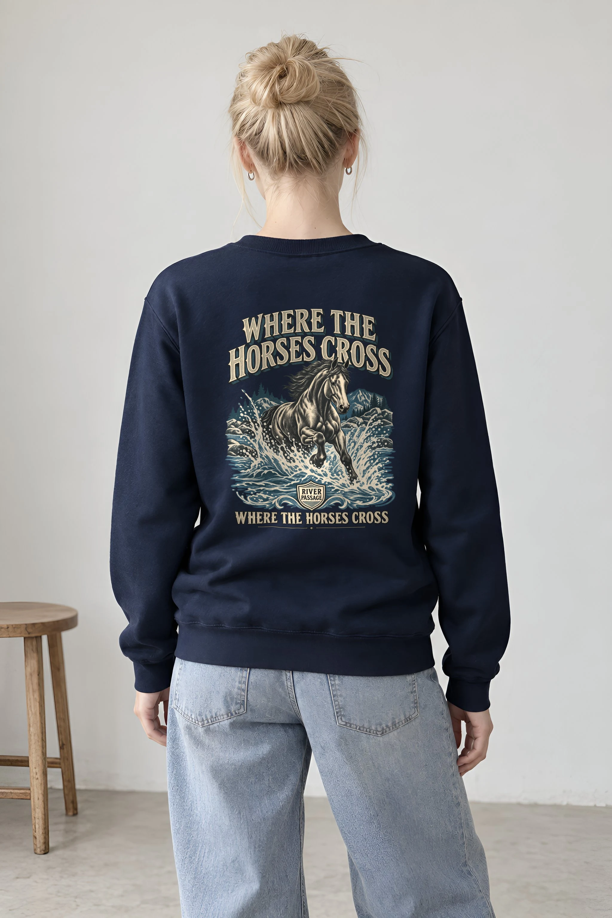 "Where the Horses Cross" Heavy Blend Unisex Crewneck Sweatshirt